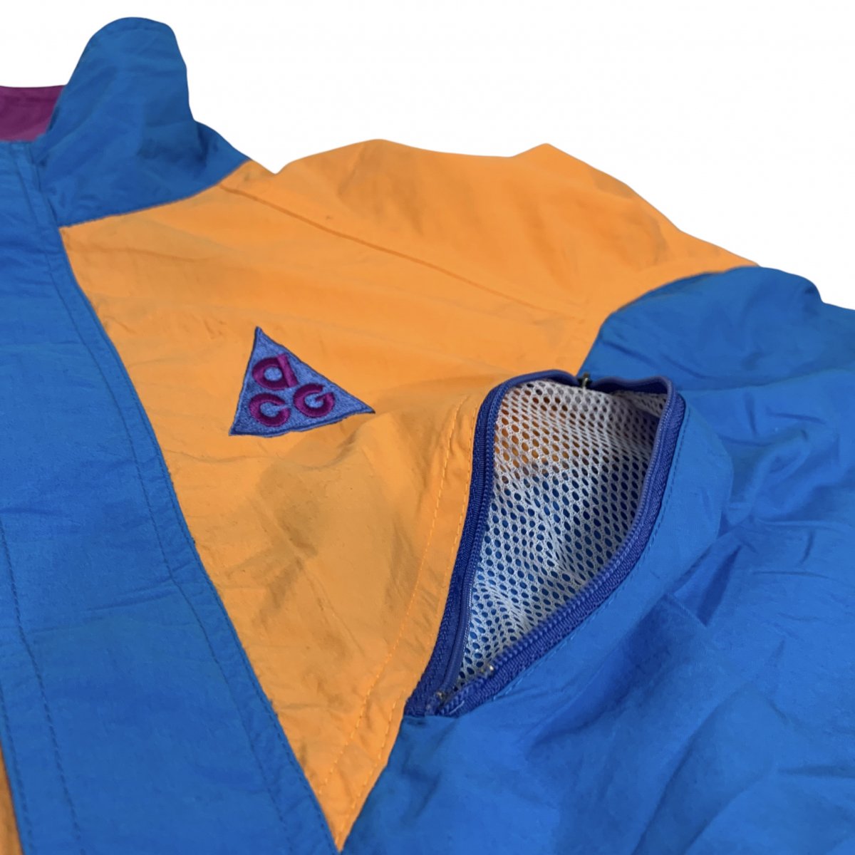 80s~90s NIKE ACG Half-Zip Nylon Pullover Jacket 水色オレンジ L