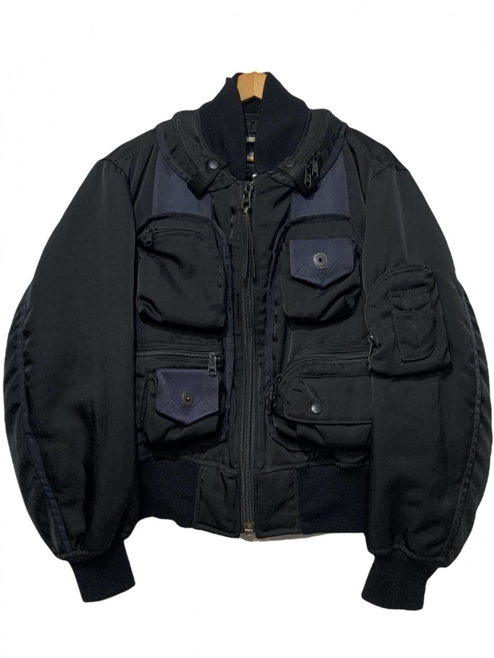 96AW ISSEY MIYAKE MEN Parachute Cargo Bomber Jacket 黒 M 90s イッセイミヤケ  ボンバージャケット MA-1 1996AW アーカイブ - NEWJOKE ONLINE STORE