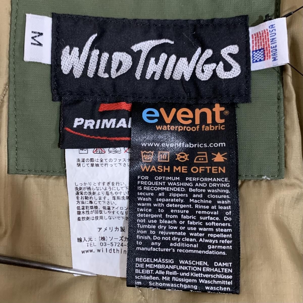 WILD THINGS デナリジャケット サイズMオリーブ美品 WILD THINGS ワイルドシングス デナリジャケット DENALI JACKET