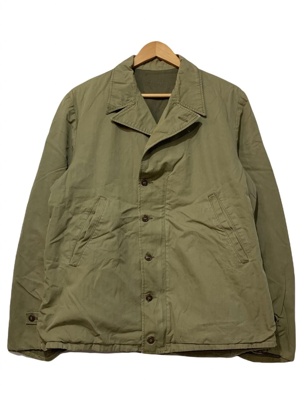 40s US NAVY N-4 Deck Jacket オリーブ 36相当 米軍実物 アメリカ海軍 N4 デッキジャケット TALON ミリタリー  古着 - NEWJOKE ONLINE STORE