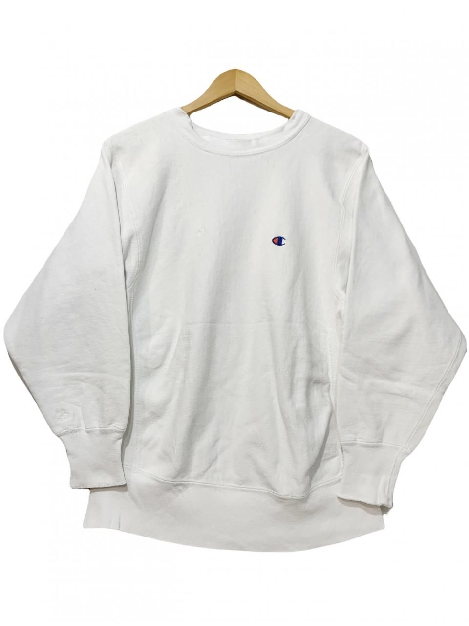 USA製 90s Champion Reverse Weave Sweatshirt 白 M 刺繍タグ チャンピオン リバースウィーブ スウェット  目つき 目玉 目あり ホワイト 古着 - NEWJOKE ONLINE STORE