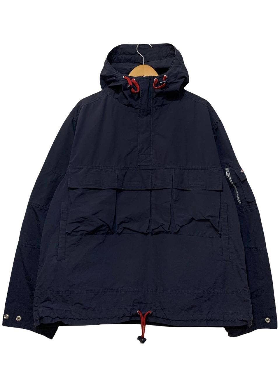 00s TOMMY HILFIGER Multi Pocket Anorak Parka 紺 M トミー