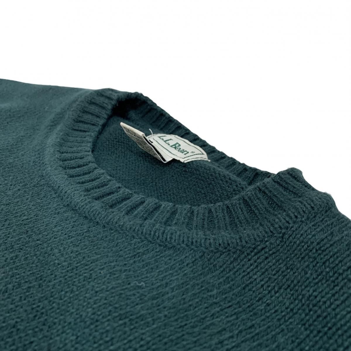スコットランド製 90s L.L.Bean Crew-Neck Cotton Knit 緑 XL スコットランド製 90s L.L.Bean Crew-Neck Cotton Knit 緑 XL
