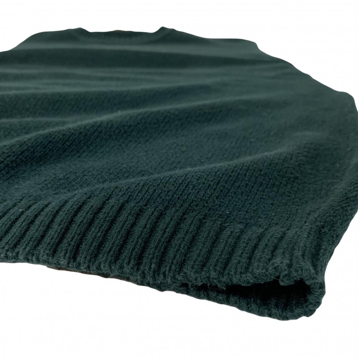 スコットランド製 90s L.L.Bean Crew-Neck Cotton Knit 緑 XL スコットランド製 90s L.L.Bean Crew-Neck Cotton Knit 緑 XL