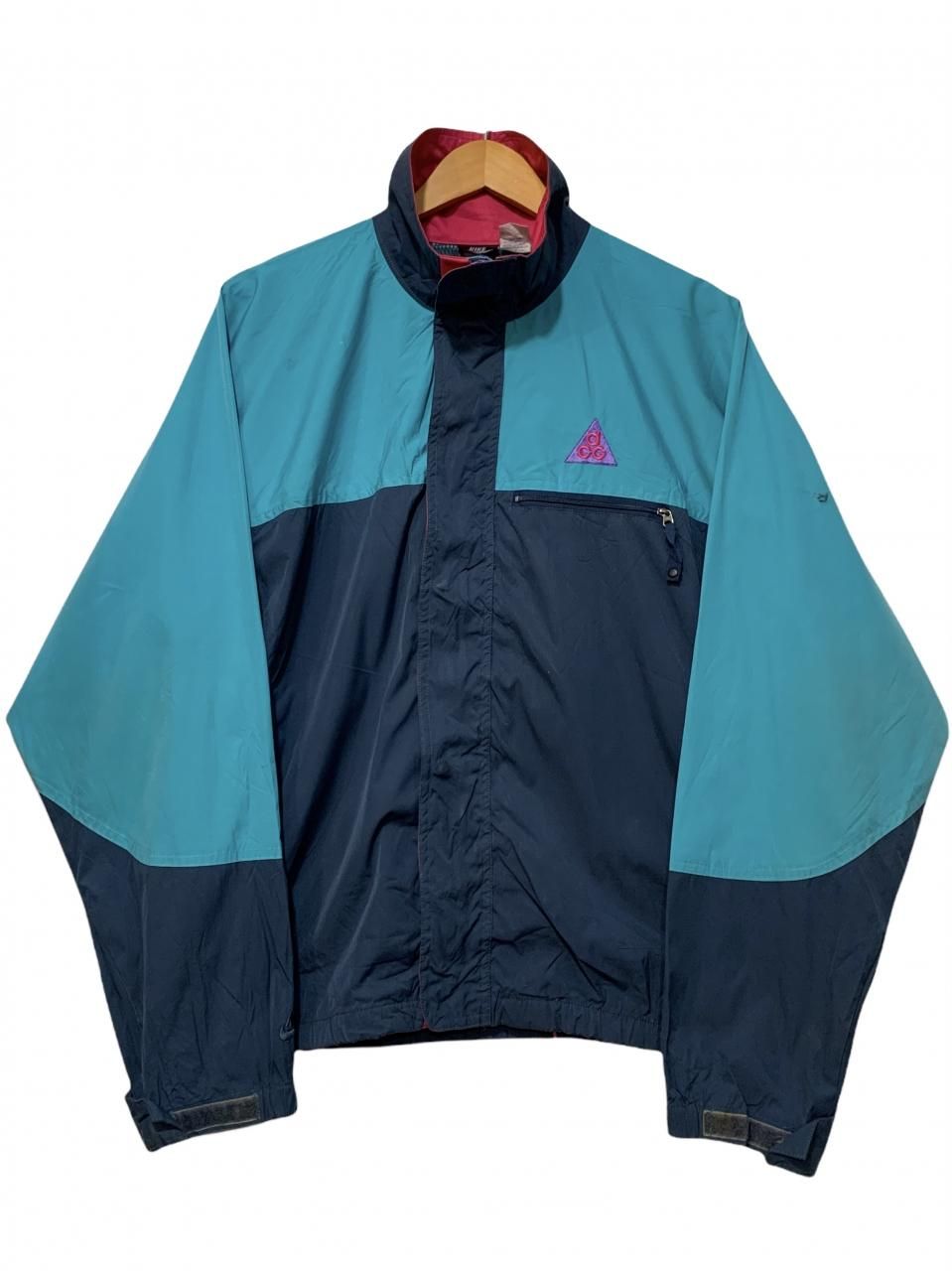 91年製 NIKE ACG Nylon Jacket 水色紺 S 90s ナイキ エーシージー