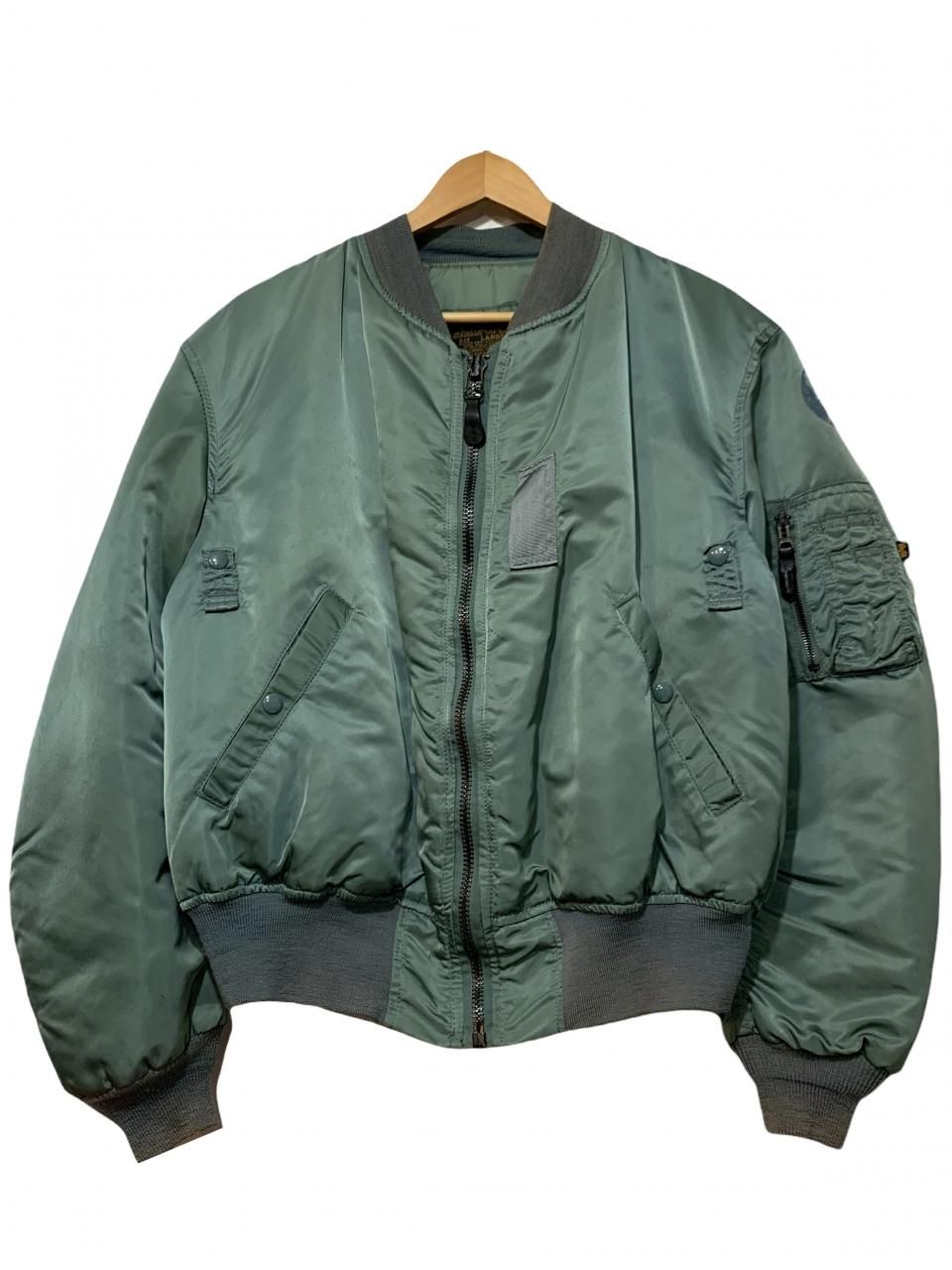 USA製 ALPHA MA-1 Flight Jacket 緑 L アルファ MA1 フライト