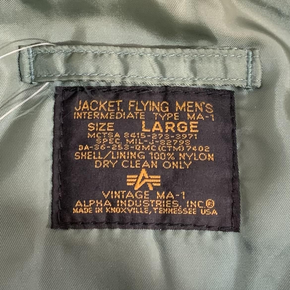 USA製 ALPHA MA-1 Flight Jacket 緑 L アルファ MA1 フライト USA製 ALPHA MA-1 Flight Jacket 緑 L アルファ MA1 フライト