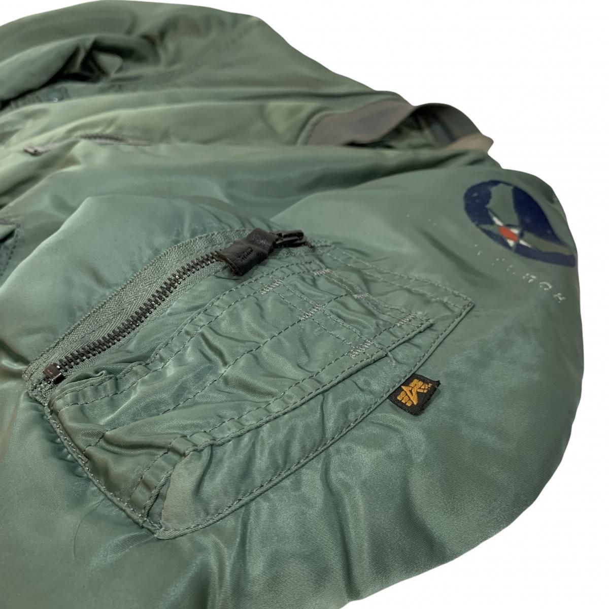 USA製 ALPHA MA-1 Flight Jacket 緑 L アルファ MA1 フライト USA製 ALPHA MA-1 Flight Jacket 緑 L アルファ MA1 フライト