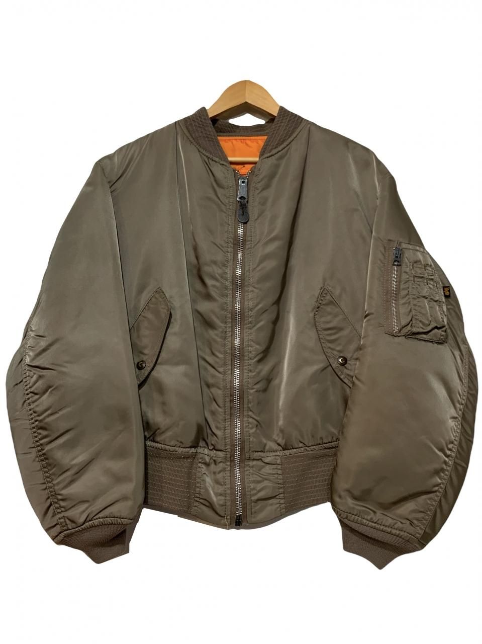 USA製 ALPHA MA-1 Flight Jacket 茶 L アルファ MA1 フライト