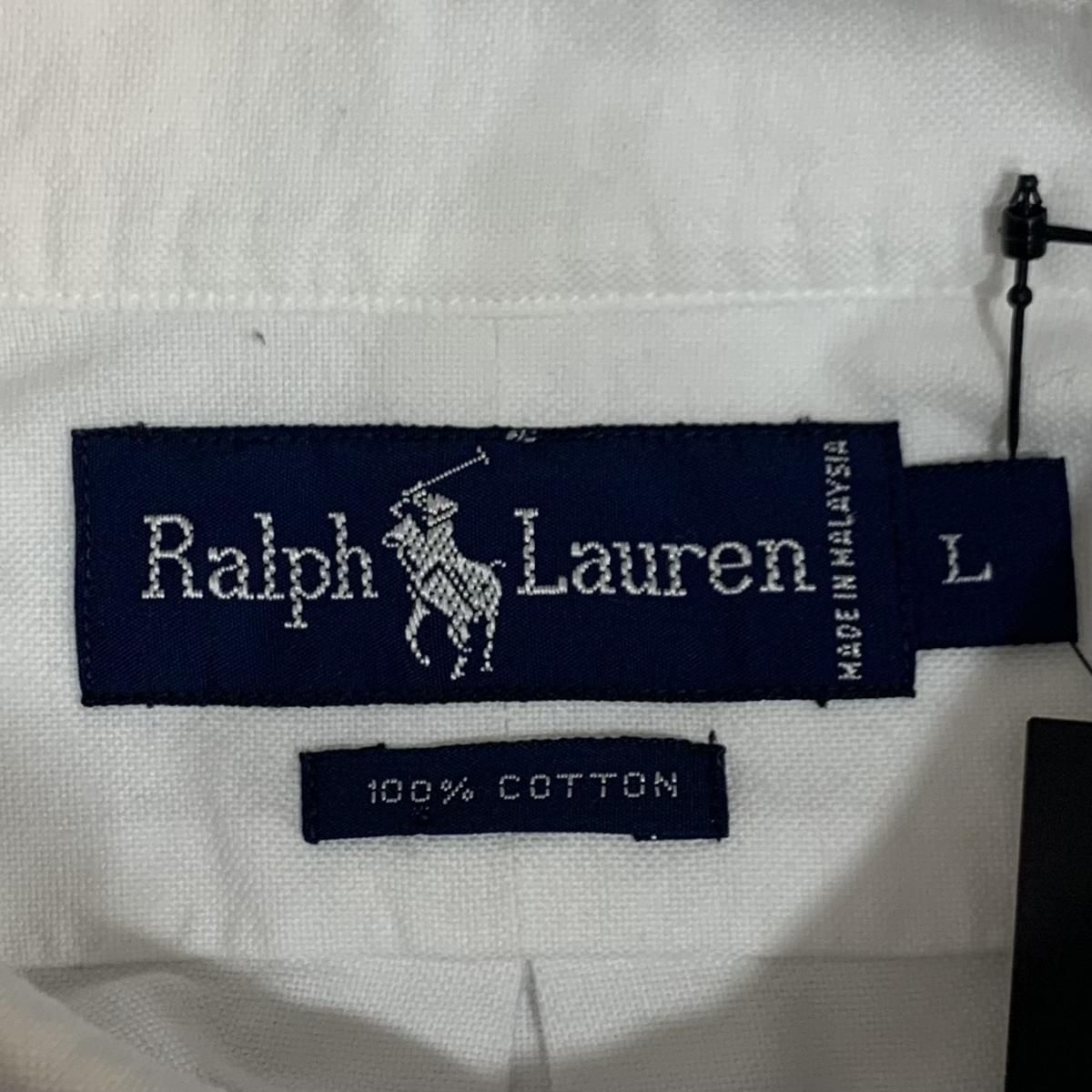 90s POLO SPORT Cotton OX BD L/S Shirt 白 L ポロスポーツ 長袖 90s POLO SPORT Cotton OX BD L/S Shirt 白 L ポロスポーツ 長袖