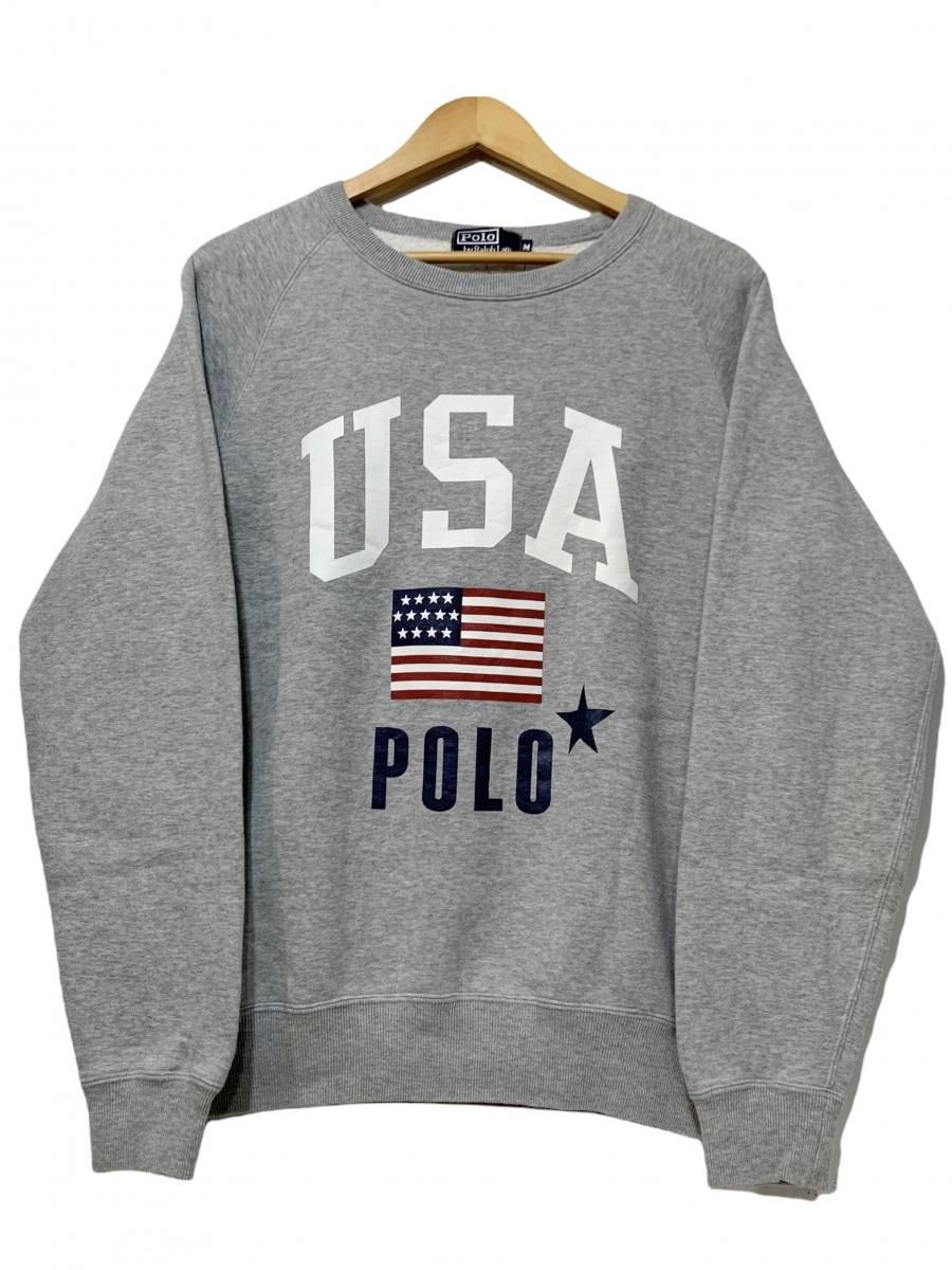 Polo Ralph Lauren "USA" Sweatshirt 灰 M ポロラルフローレン