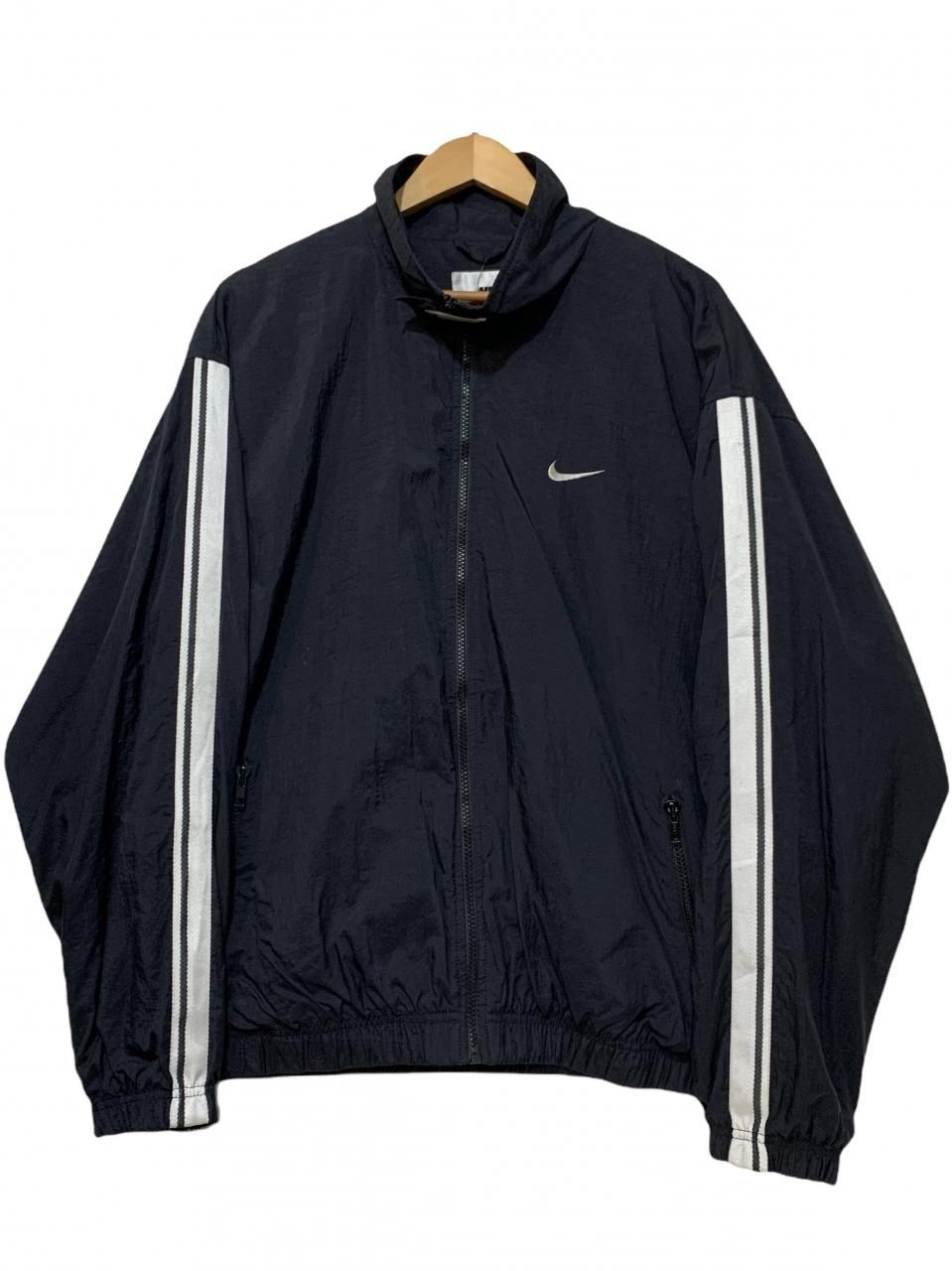 97年製 NIKE Logo Nylon Jacket 黒 L 90s ナイキ ナイロンジャケット ...