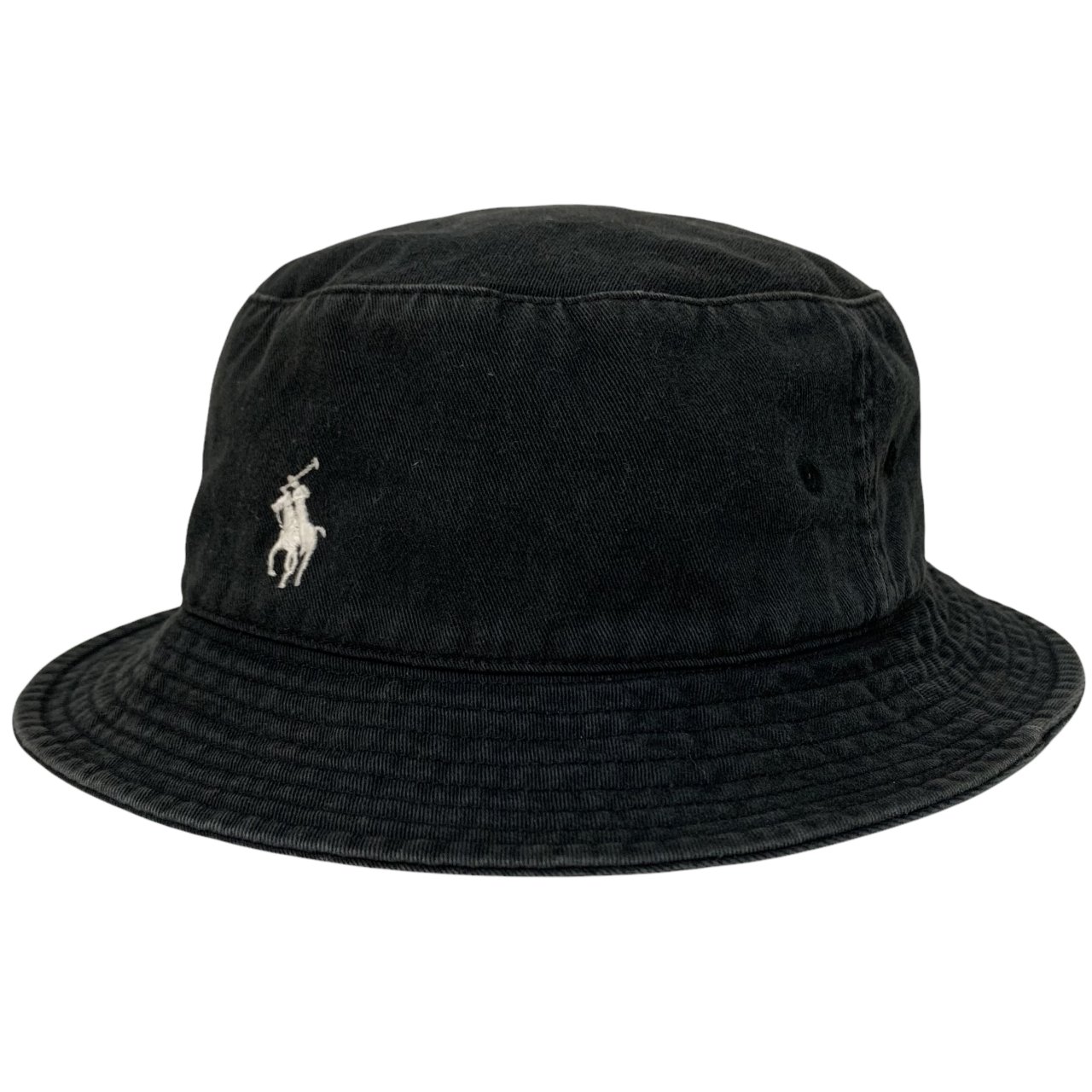 Polo Ralph Lauren Logo Bucket Hat 黒 L/XL ポロラルフローレン バケットハット ポニー ワンポイント ロゴ 刺繍  ブラック 古着 - NEWJOKE ONLINE STORE