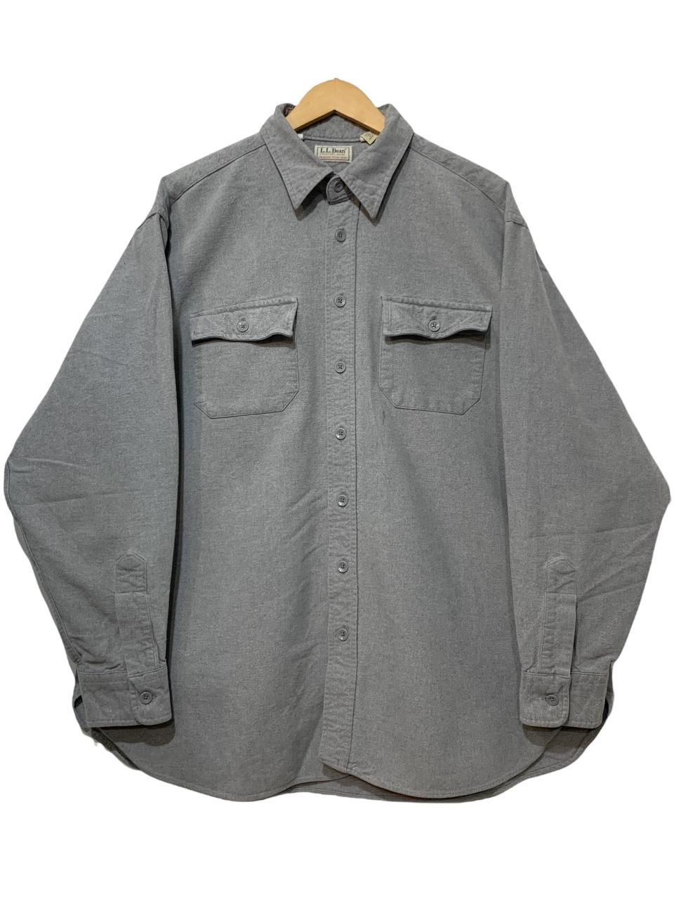 USA製 90s L.L.Bean Chamois Cloth L/S Shirts 灰 18-TALL
