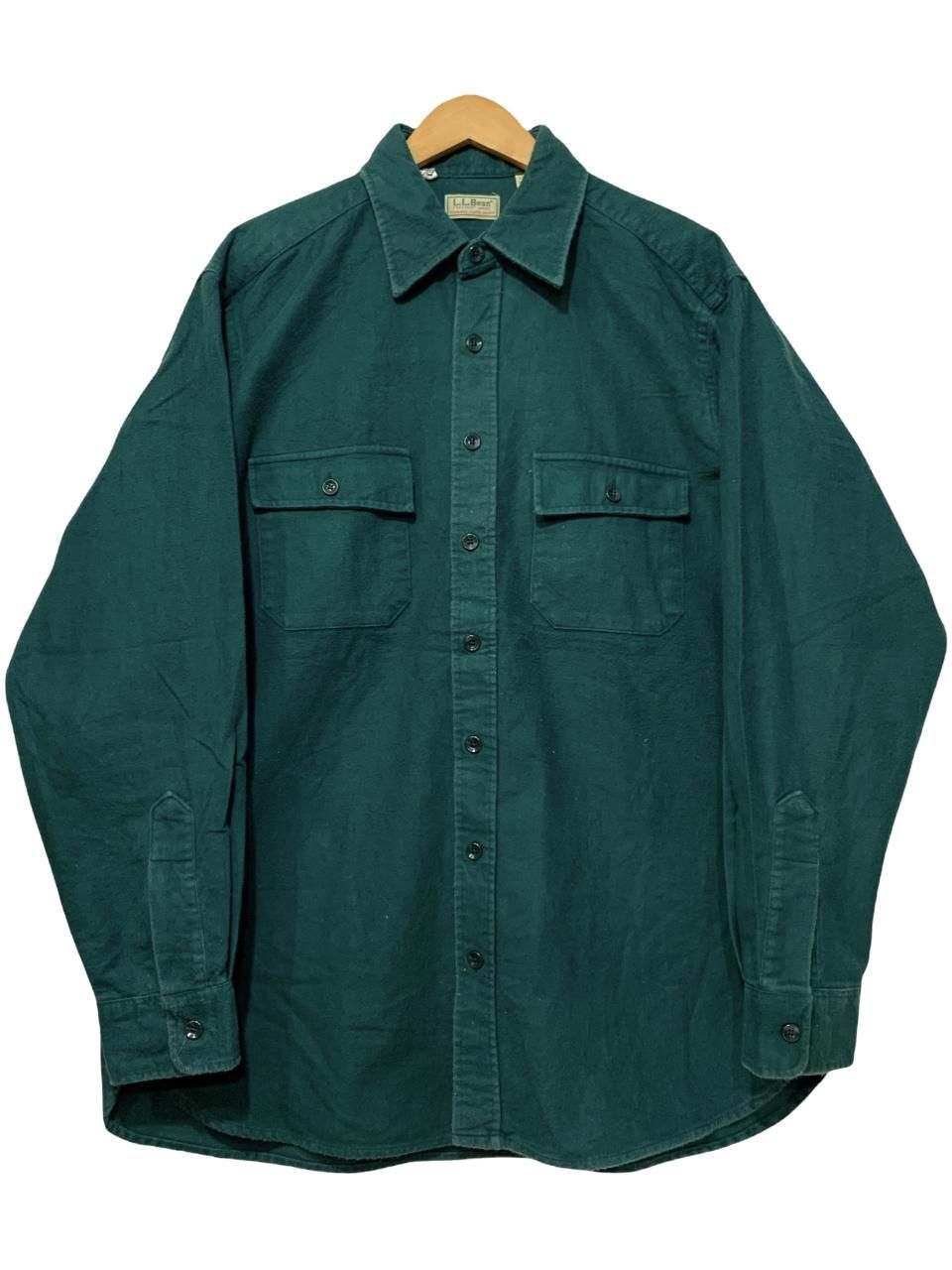 エルエルビーン 80s ヴィンテージ 総柄 半袖 シャツ M ブルー×グレー系 L.L.Bean メンズ  220802