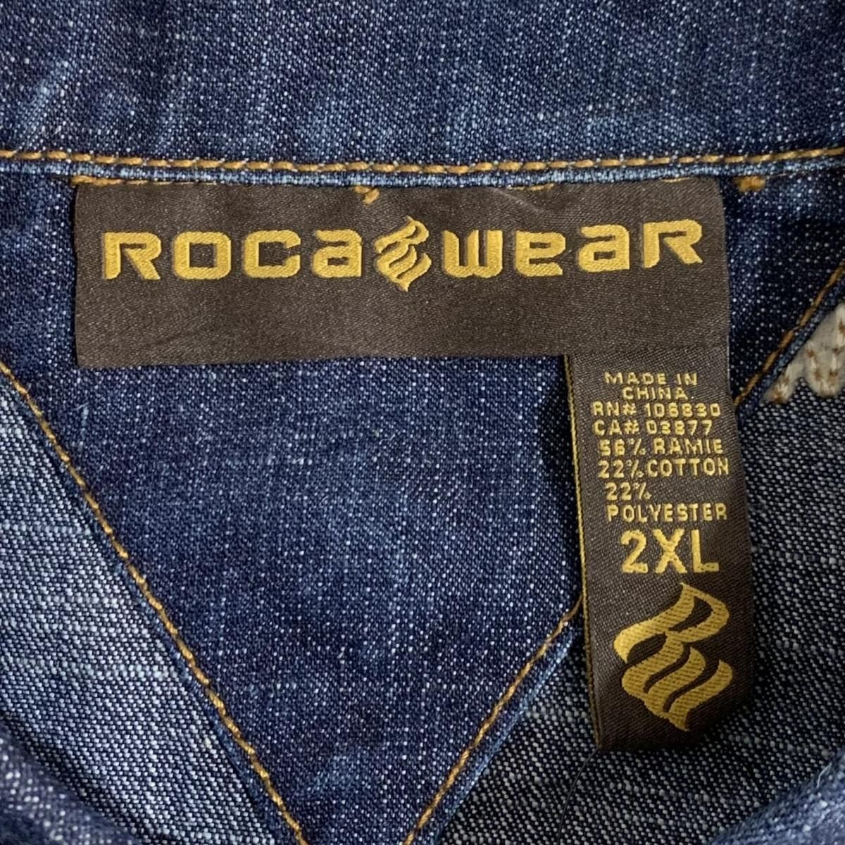 00s ROCA WEAR Denim Jacket 紺 2XL ロカウェア デニムジャケット