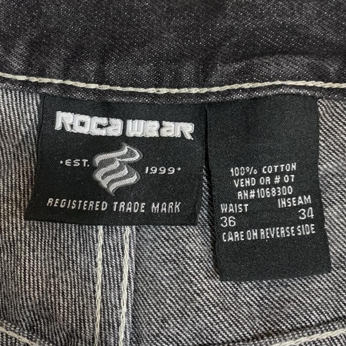 00s ROCA WEAR Black Denim Pants 黒 W36×L34 ロカウェア デニム 00s ROCA WEAR Black Denim Pants 黒 W36×L34 ロカウェア デニム