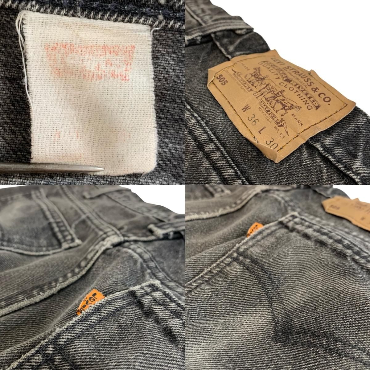 USA製 90s Levi's 505 Black Denim Pants 黒 W35×L29 リーバイス