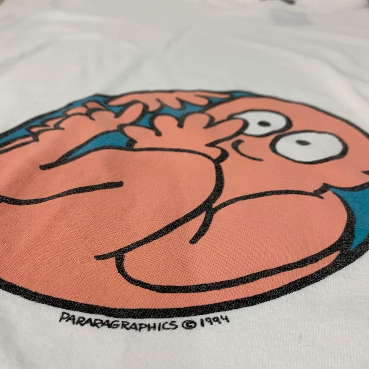 マタニティ YY 94年製 PARARAGRAPHICS Maternity Print S/S Tee 白 2XL 90s