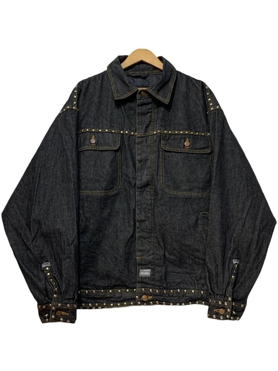 00s FUBU Studs Black Denim Jacket 黒 M フブ デニムジャケット Gジャン ブラックデニム スタッズ ヒップホップ  古着 - NEWJOKE ONLINE STORE