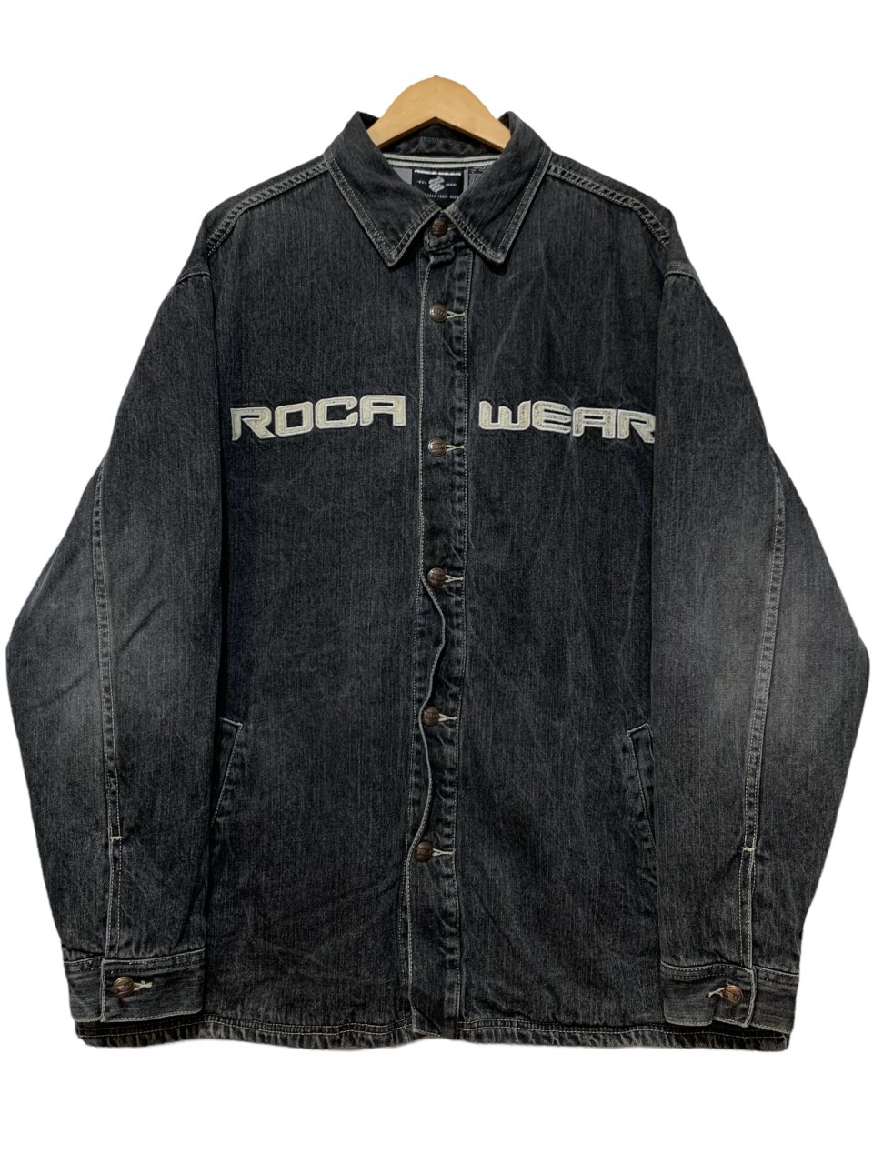 00s ROCA WEAR Thermal Lined Black Denim Shirt Jacket 黒 L