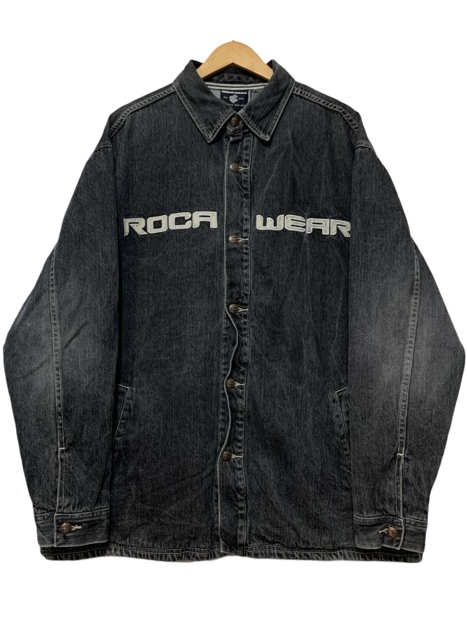 00s ROCA WEAR Thermal Lined Black Denim Shirt Jacket 黒 L 