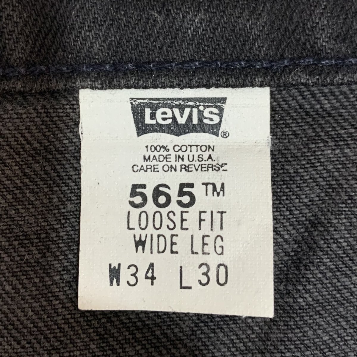 USA製 97年 Levi's 565 Black Denim Pants 黒 W34×L30 90s リーバイス