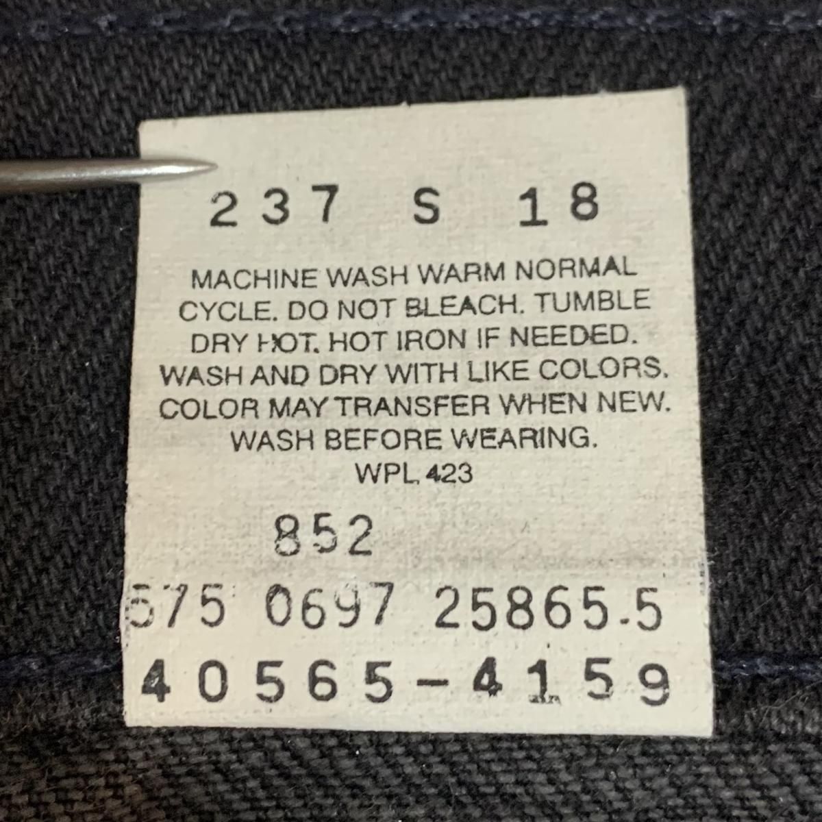 USA製 97年 Levi's 565 Black Denim Pants 黒 W34×L30 90s