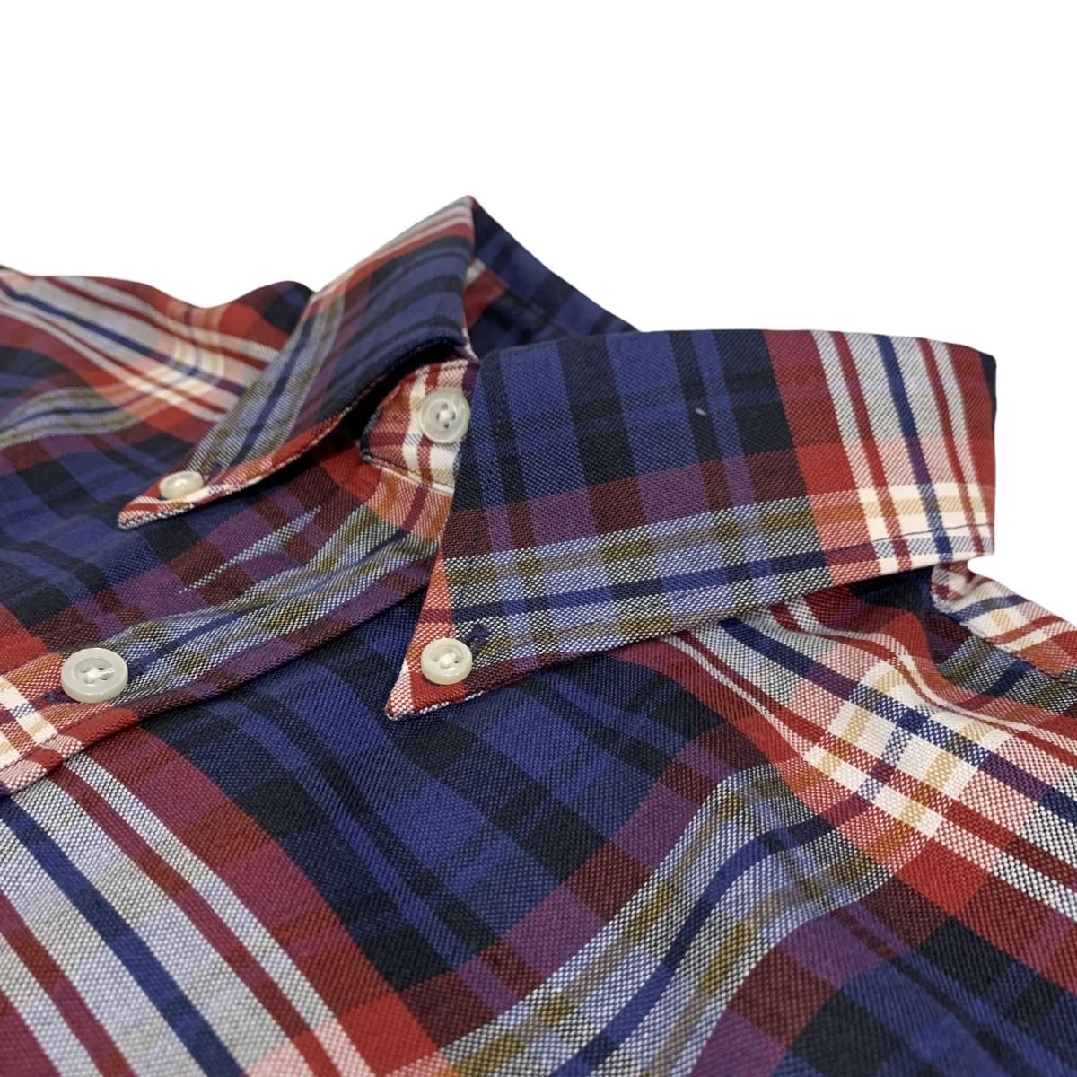 94年製 L.L.Bean Cotton BD L/S Check Shirt 青赤 15 1/2 90s 94年製 L.L.Bean Cotton BD L/S Check Shirt 青赤 15 1/2 90s