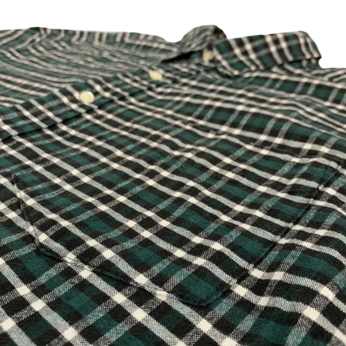 90s OLD GAP Check Cotton L/S Shirt 緑 L オールドギャップ