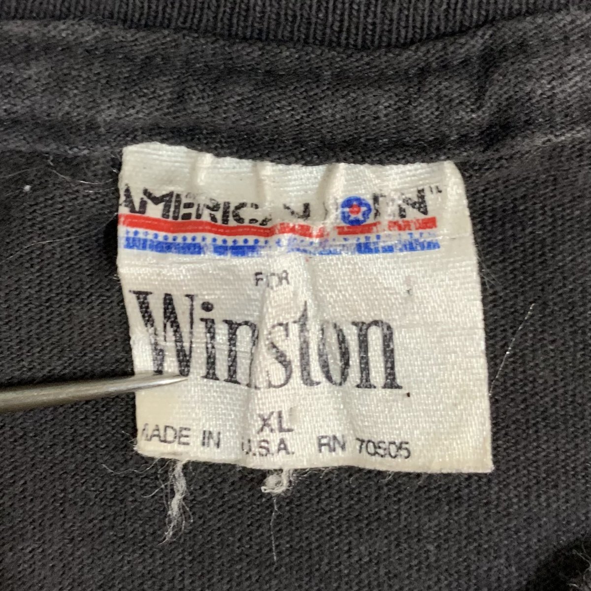 USA製 90s WINSTON Print Pocket S/S Tee 黒 XL ウィンストン ロゴ 