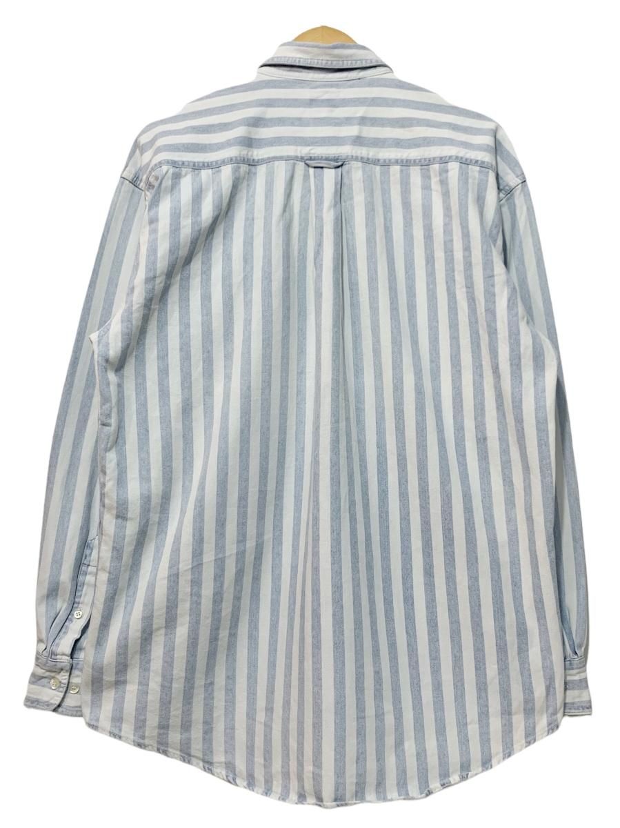90s OLD GAP Denim Stripe BD L/S Shirt 青白 L オールド 90s OLD GAP Denim Stripe BD L/S Shirt 青白 L オールド