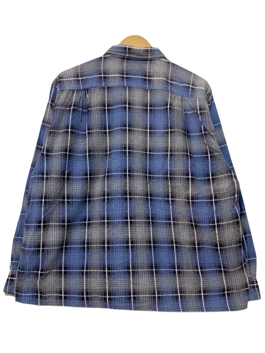 70s Michel Print Flannel L/S Shirt 青灰 L プリント 長袖 70s Michel Print Flannel L/S Shirt 青灰 L プリント 長袖