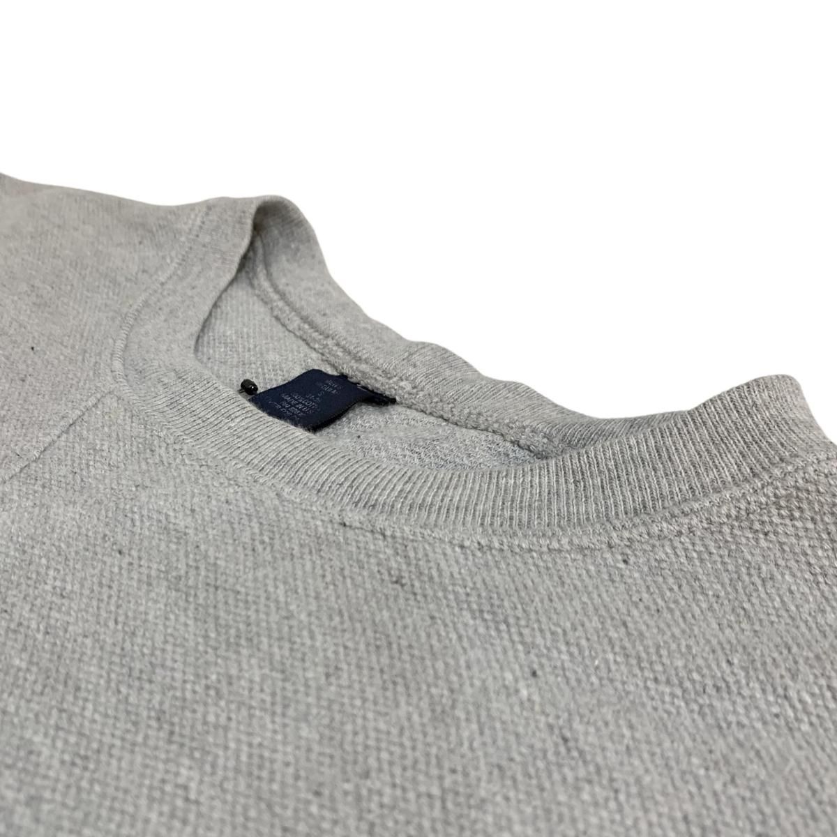 USA製 90s LANDS' END Cotton Pique Sweatshirt 灰 S ランズ