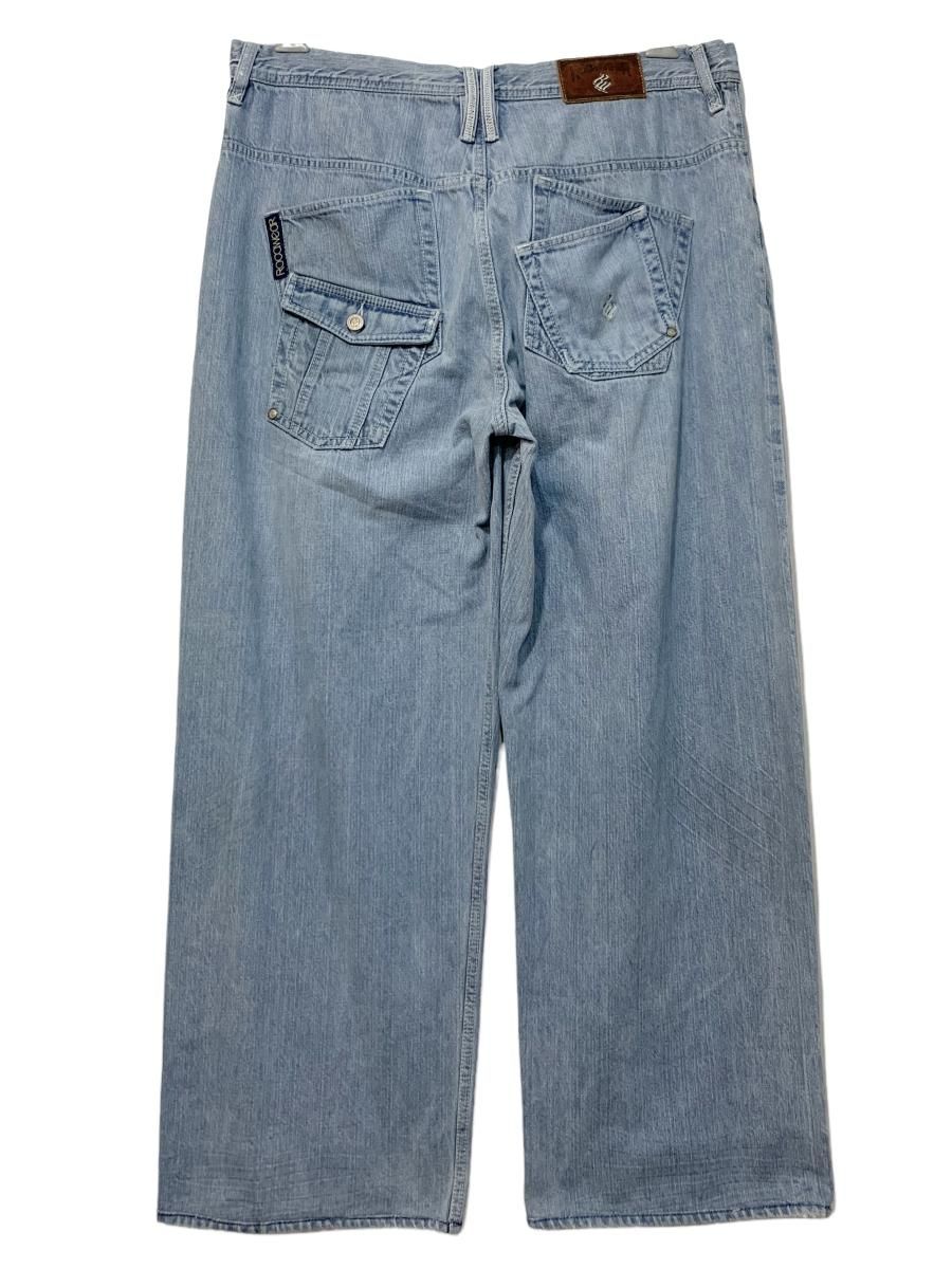 パンツ Rocawear 00s Rocawear ウォッシュ デニム バギーパンツ ショーツ 刺繍