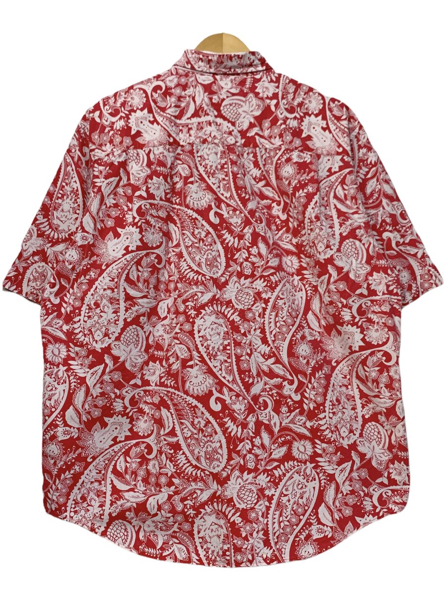 90s OLD GAP Paisley Cotton S/S Shirt 赤 M オールドギャップ 半袖 