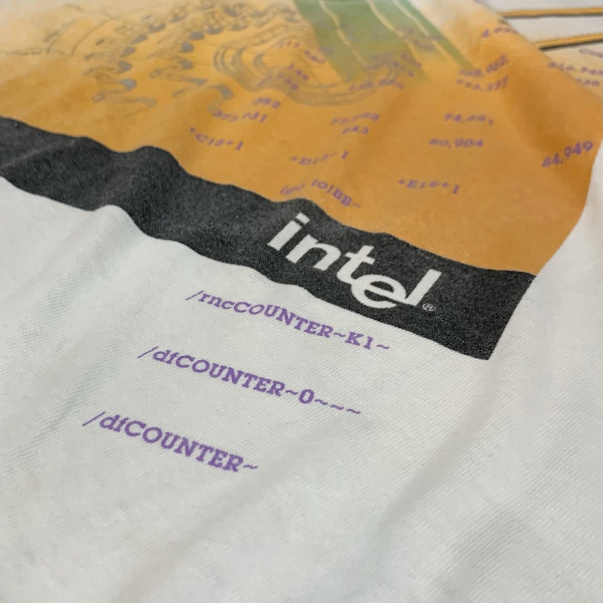 USA製 90s Intel Math CoProcessor Print S/S Tee 白 XL インテル コ 