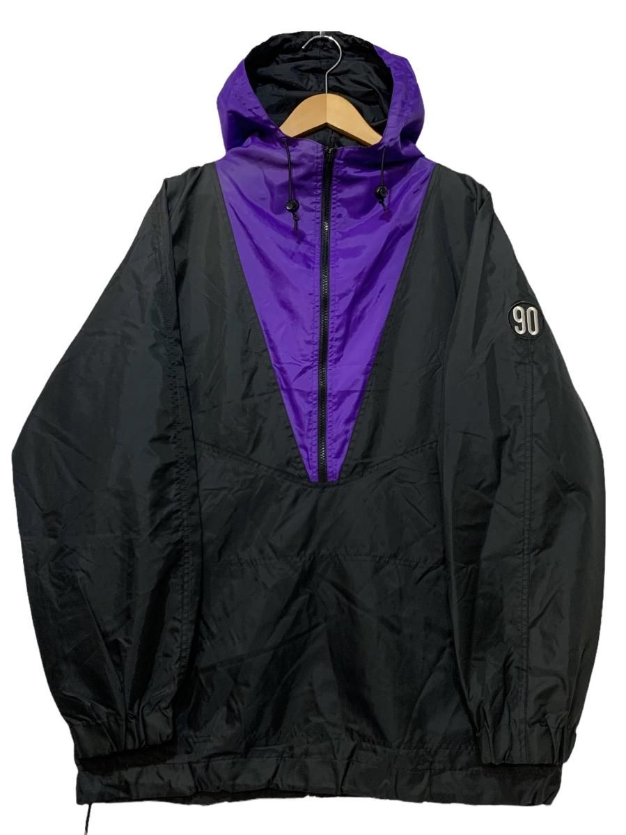 90 SKATEBOARD Nylon Anorak Parka 黒紫 L ナインティ スケートボード アノラックパーカー ナイロンジャケット Old  Skate オールドスケート 古着 - NEWJOKE ONLINE STORE