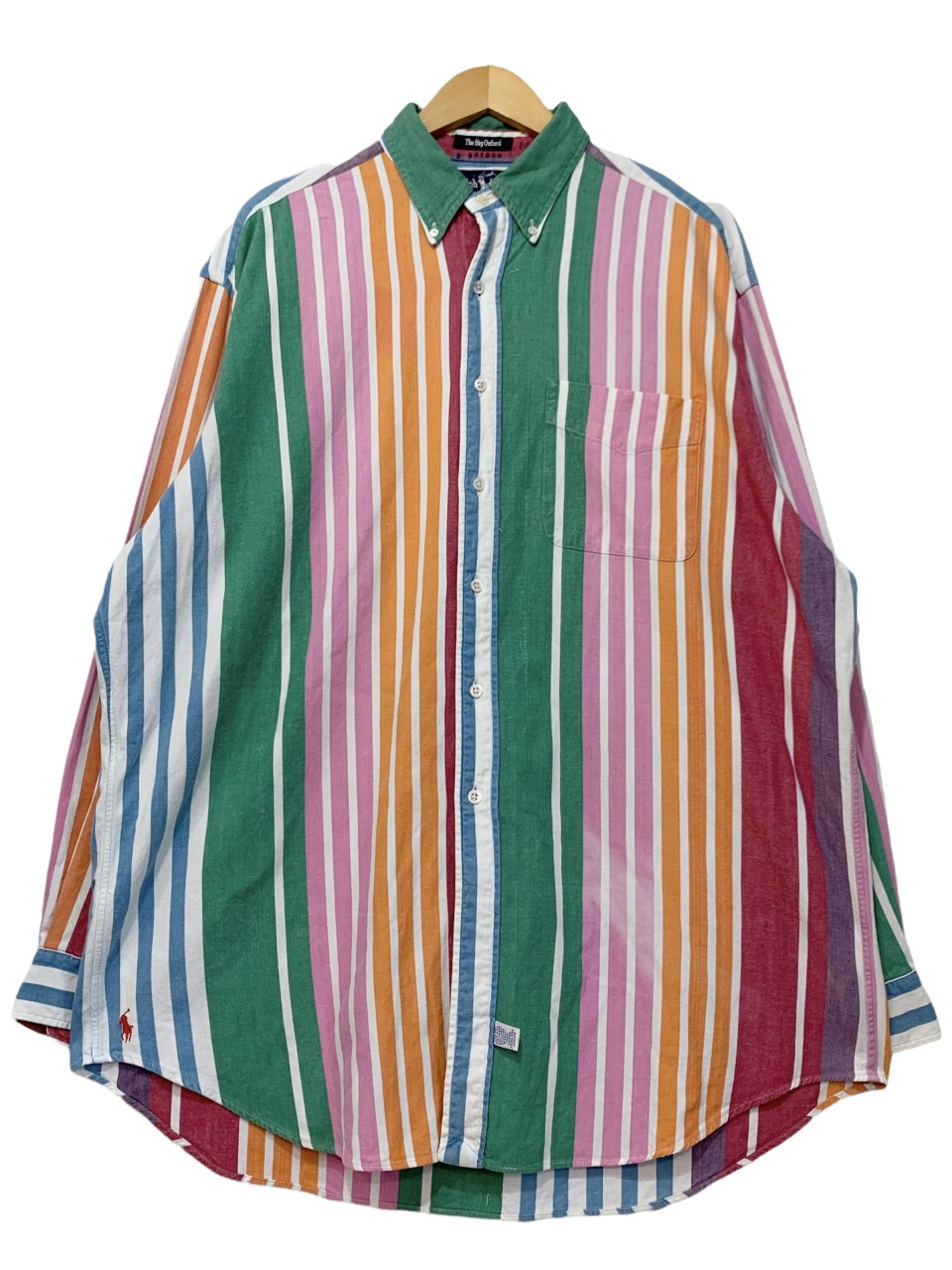 USA製 80s Polo Ralph Lauren "The Big Oxford" Multi Stripe BD L/S Shirt マルチ L  ポロラルフローレン 長袖 シャツ ビッグポロ - NEWJOKE ONLINE STORE