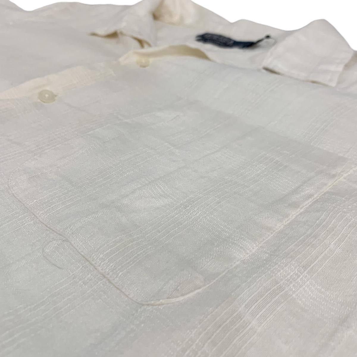 新品 25SS ポロラルフローレン リネン オープンカラーシャツ ホワイト POLO RALPH LAUREN ポロ ラルフローレン 白 リネン オープン