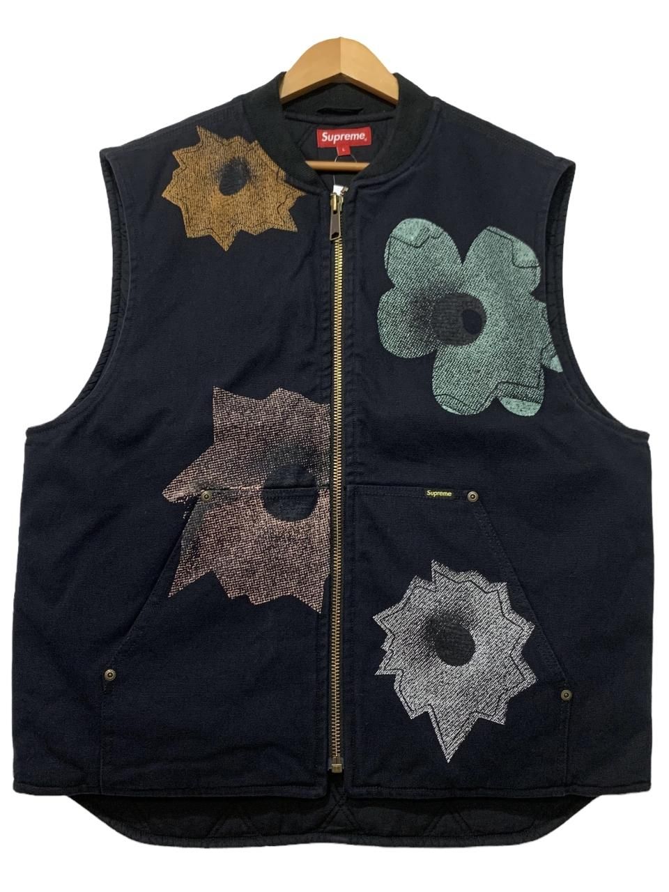 新品 22SS SUPREME × Nate Lowman Work Vest 黒 L シュプリーム ネイト