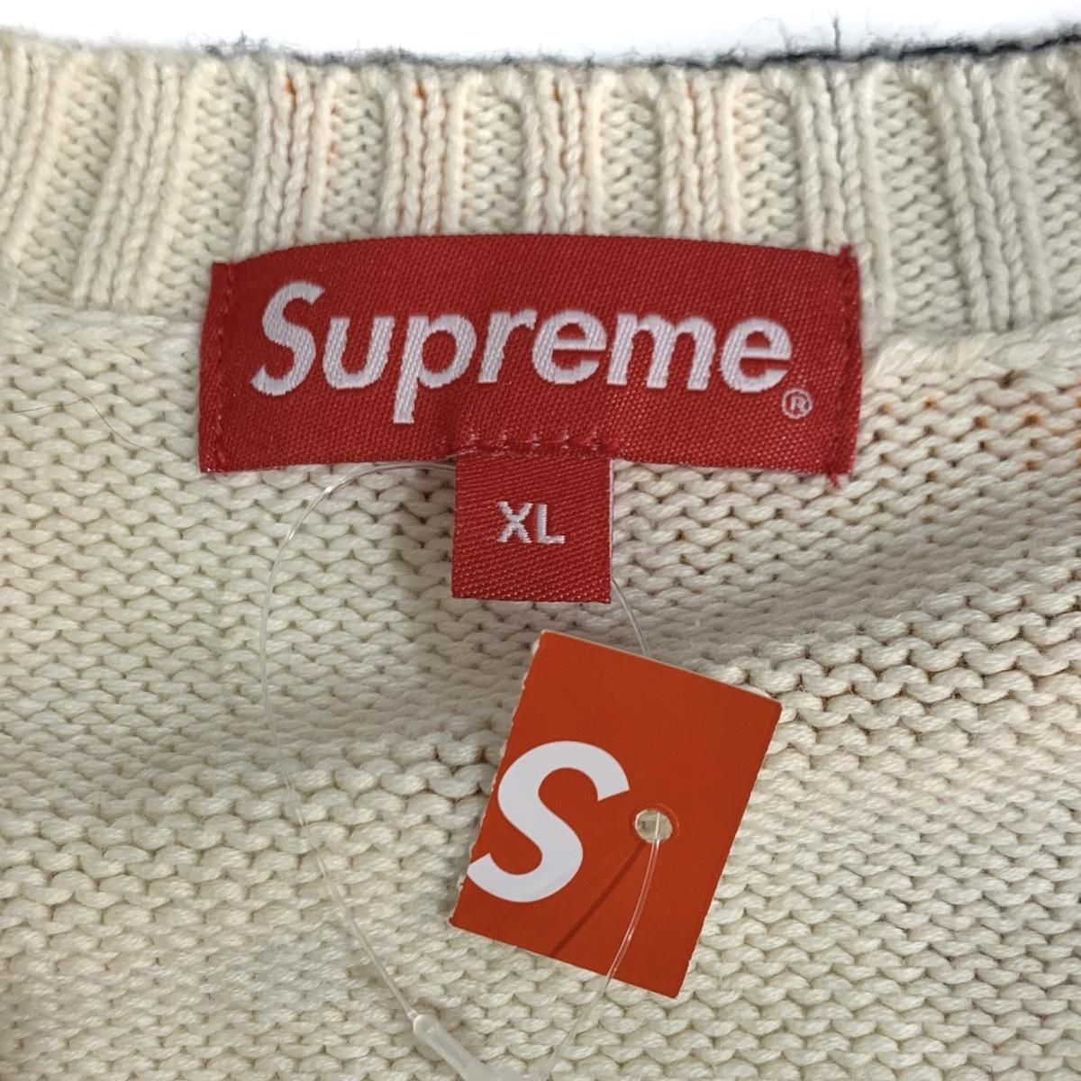 新品 22SS SUPREME × Nate Lowman Sweater 白 XL シュプリーム ネイト ...