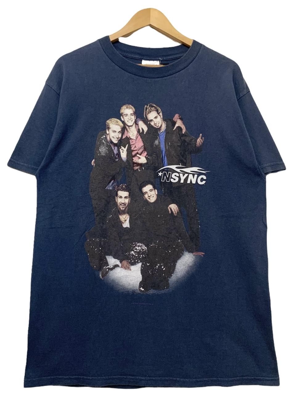 98年 ★NSYNC Print S/S Tee 紺 L 90s インシンク 半袖 Tシャツ TULTEX アイドル アーティストT ネイビー 古着  - NEWJOKE ONLINE STORE