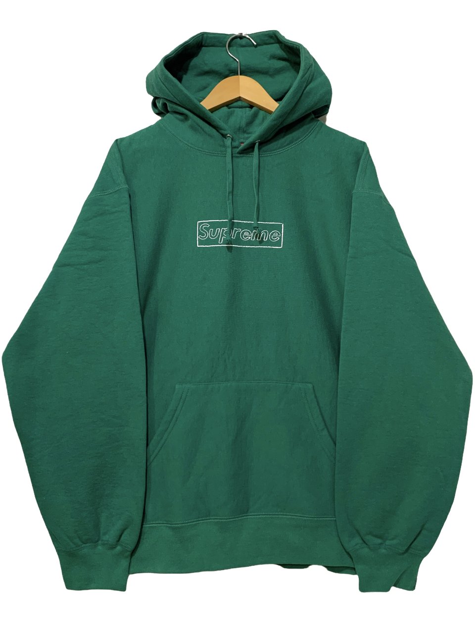 新品 21SS SUPREME KAWS Chalk Logo Hooded Sweatshirt 緑 L