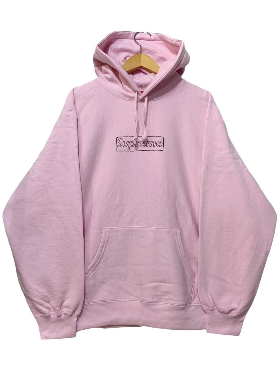 KAWS Chalk Logo Hooded Sweatshirt L pink