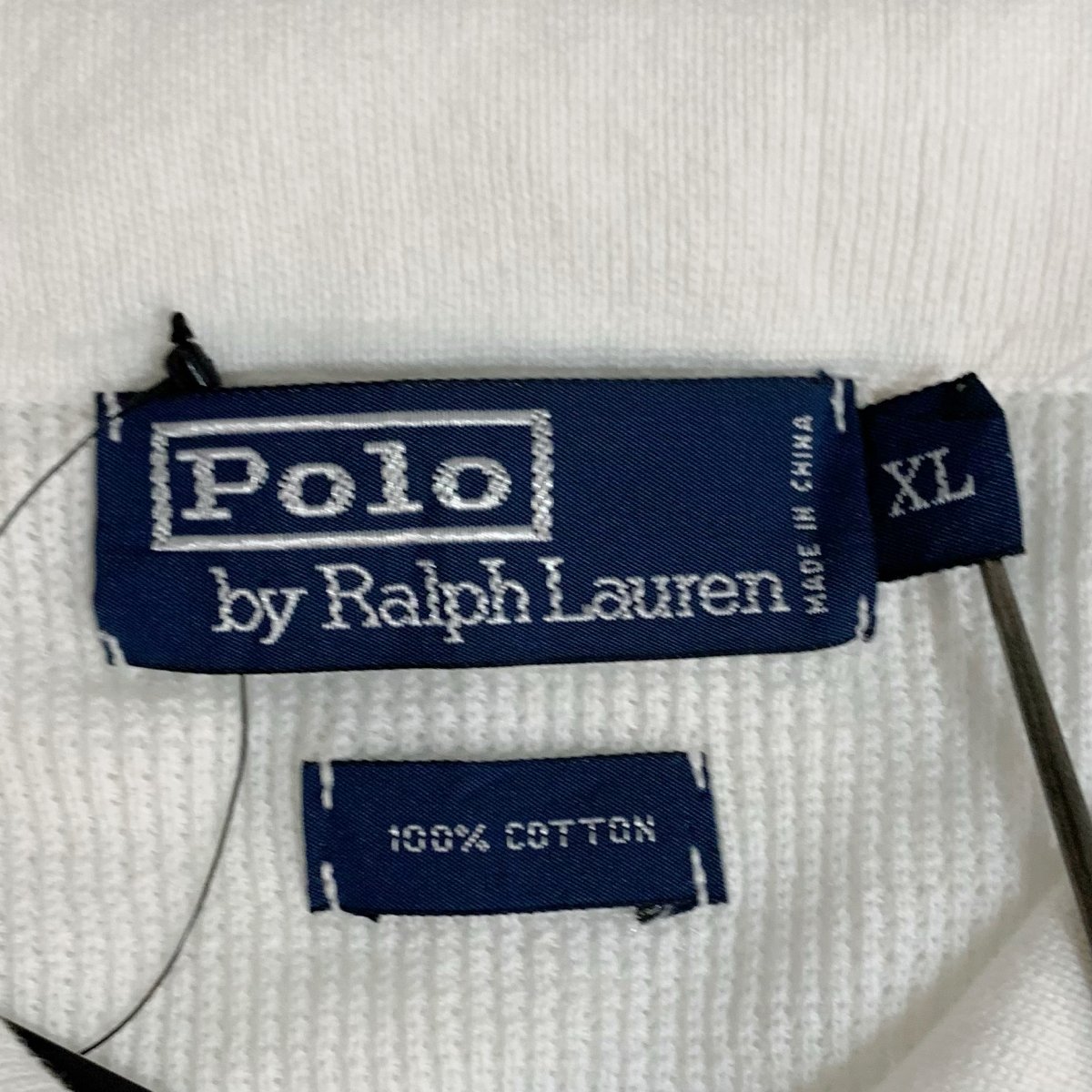 90s Polo Ralph Lauren Cotton Knit Polo Shirt 白 XL ポロラルフ 