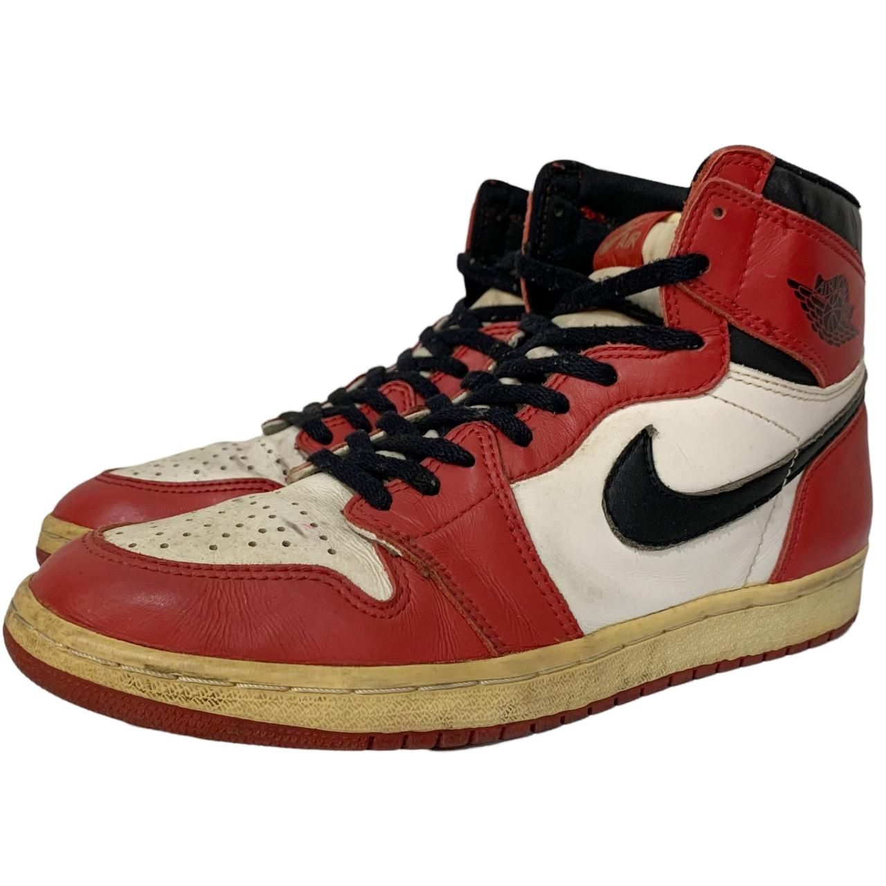 94年製 NIKE AIR JORDAN 1 CHICAGO (WHITE/BLACK-RED) US9.5/27.5 白赤 ナイキ エアジョーダン  1 シカゴ 130207-101 古着 - NEWJOKE ONLINE STORE