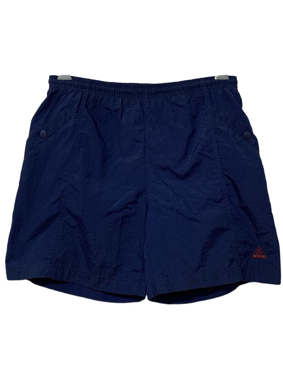 90s NIKE ACG Nylon Shorts 紺 M ナイキ エーシージー ナイロンショーツ スイムショーツ ネイビー 古着 - NEWJOKE ONLINE STORE