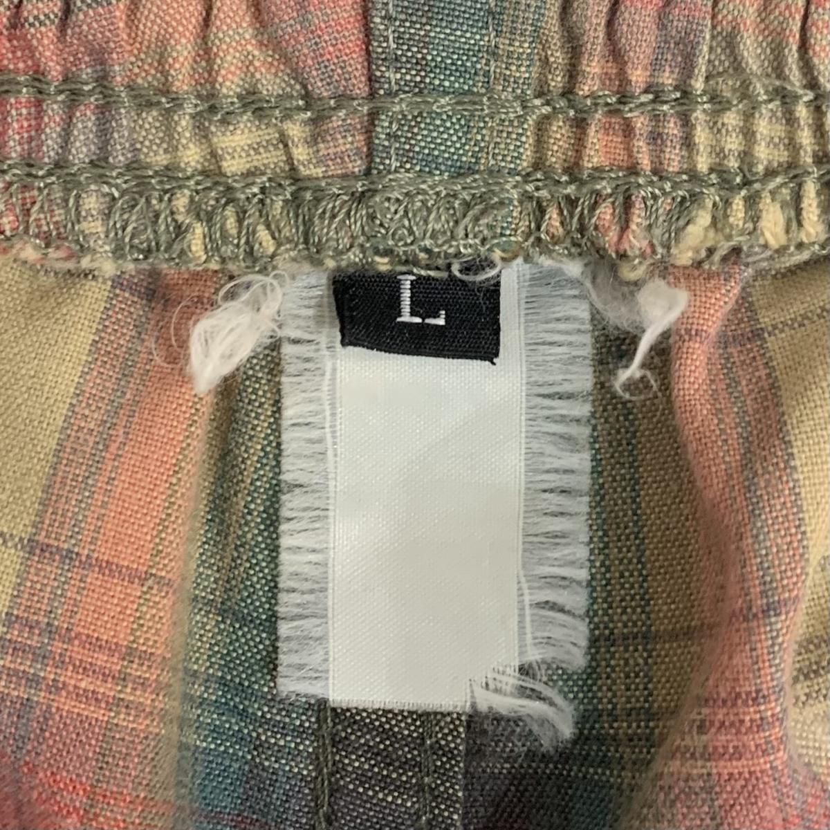 USA製 80s OLD STUSSY Check Cotton Easy Shorts 茶赤黒 L 黒 USA製 80s OLD STUSSY Check Cotton Easy Shorts 茶赤黒 L 黒