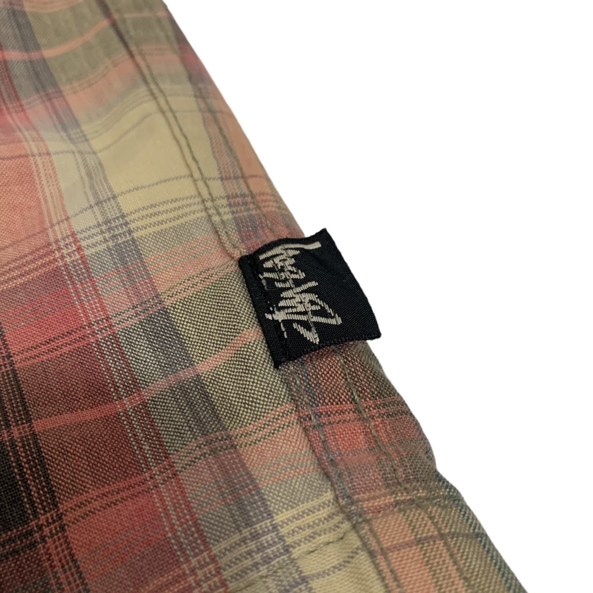 USA製 80s OLD STUSSY Check Cotton Easy Shorts 茶赤黒 L 黒タグ